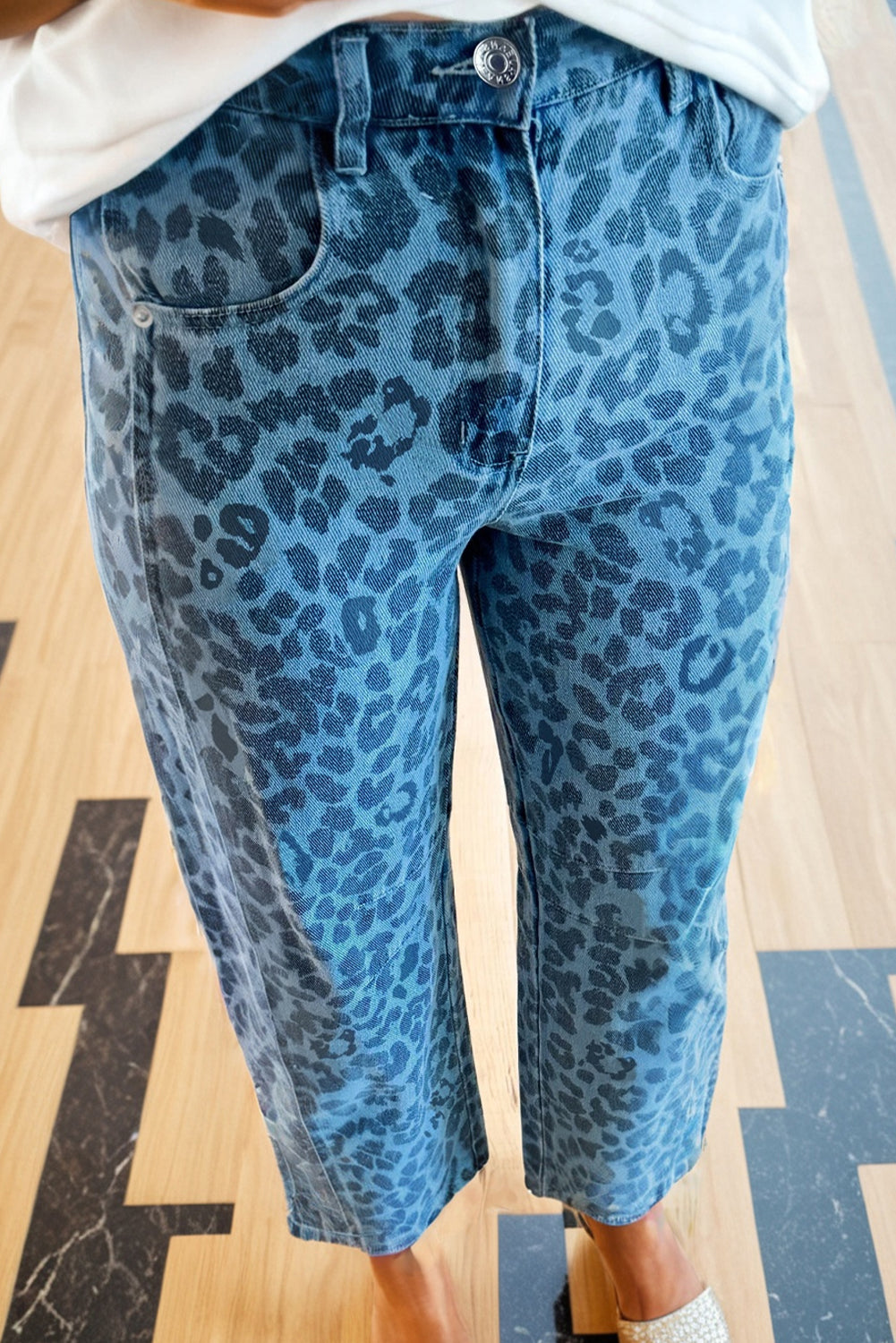 Pantalón Vaquero Azul Cielo Animal Print