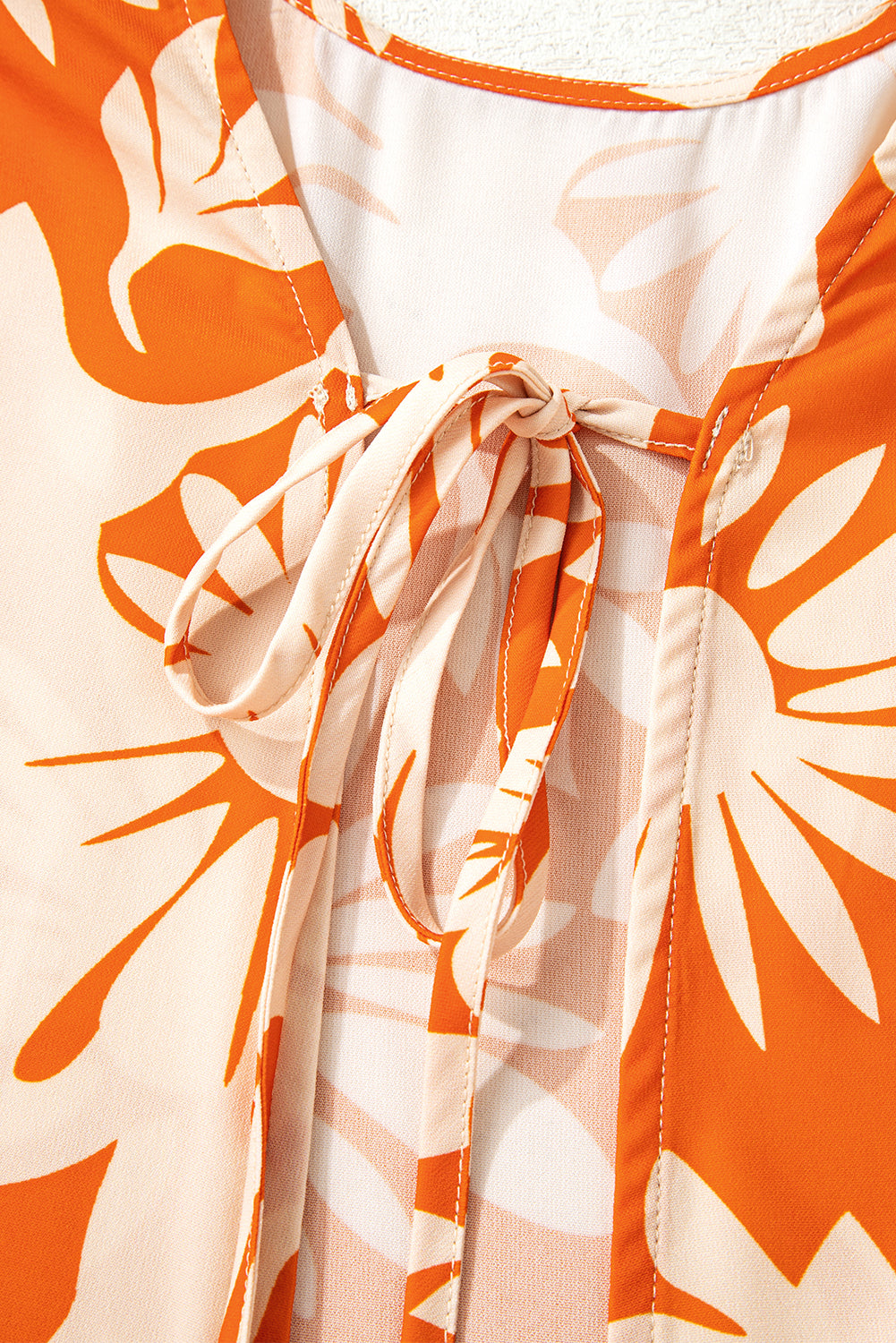 Blusa Floral Naranja Manga Larga