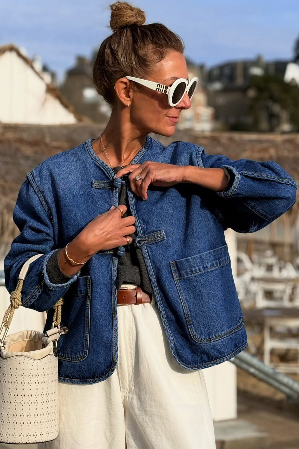 Chaqueta Vaquera Azul Corte Recto