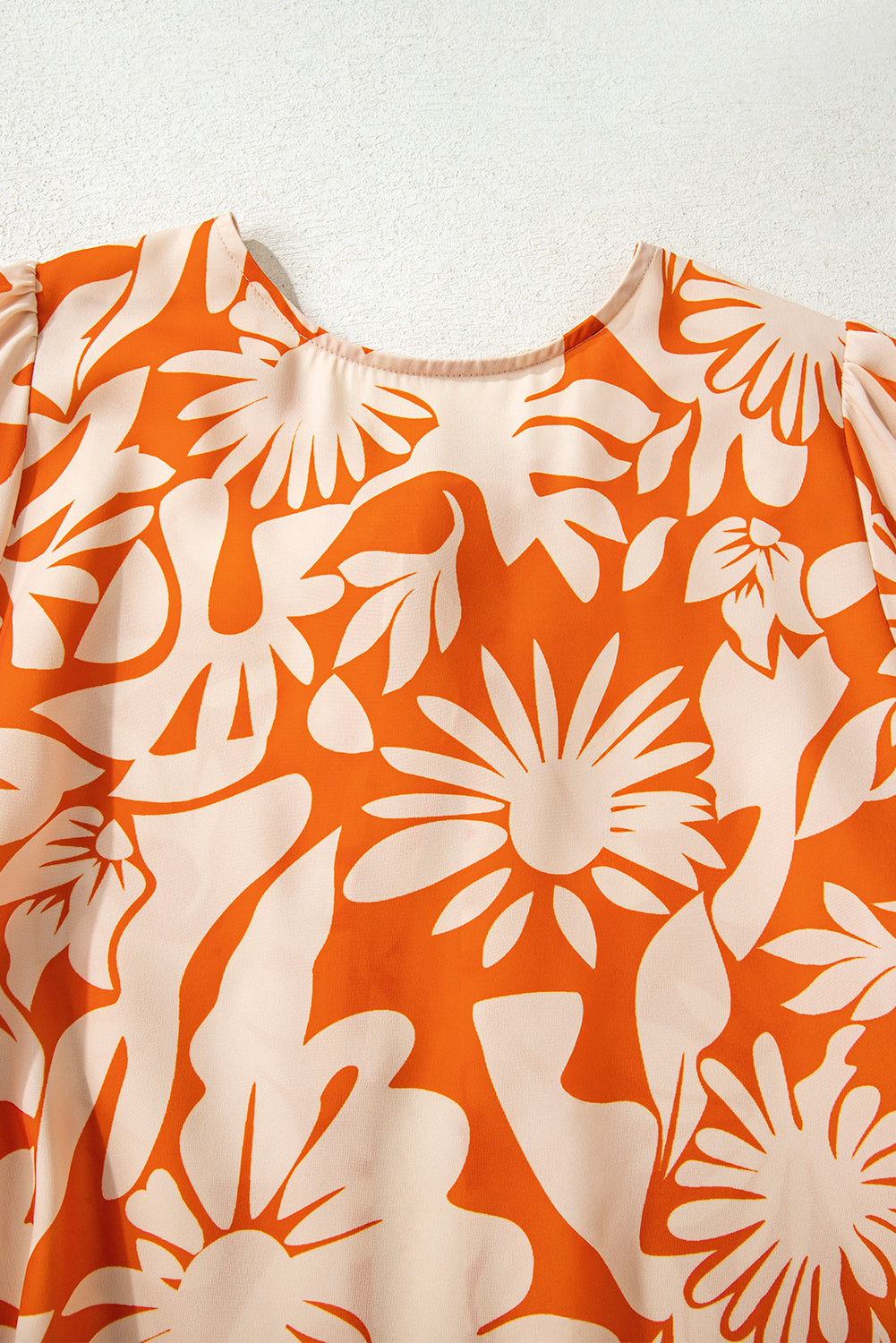 Blusa Floral Naranja Manga Larga