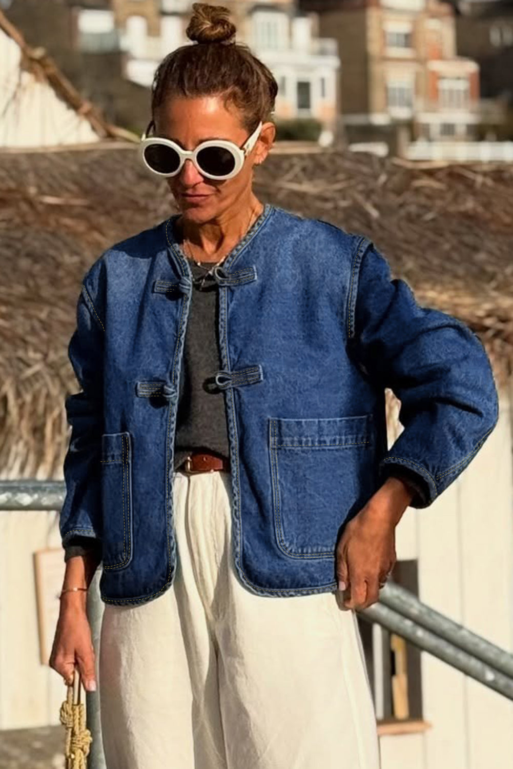Chaqueta Vaquera Azul Corte Recto