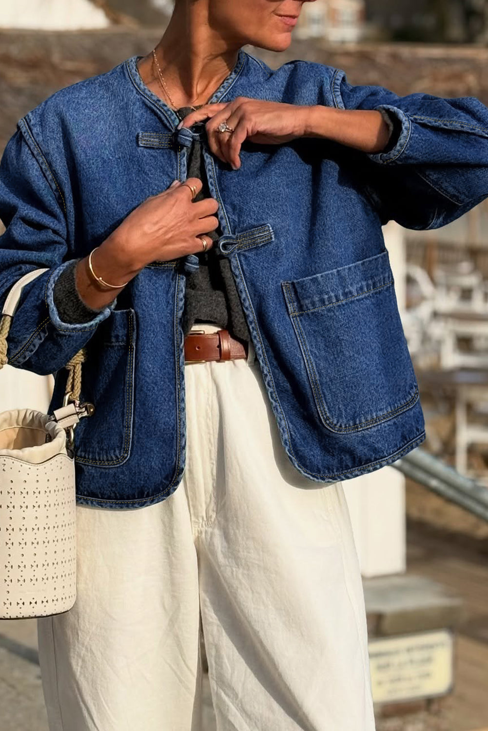 Chaqueta Vaquera Azul Corte Recto