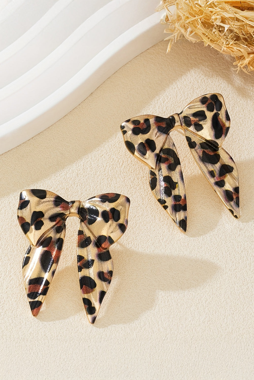 Pendientes Dorados Lazo Leopardo