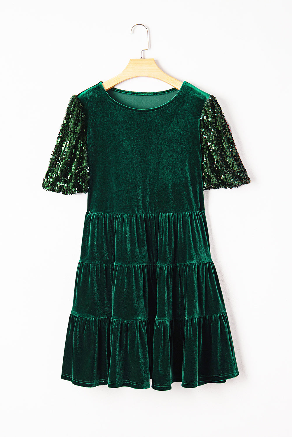 Mini Vestido Verde Aterciopelado