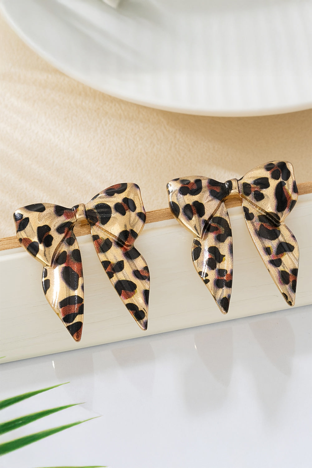 Pendientes Dorados Lazo Leopardo