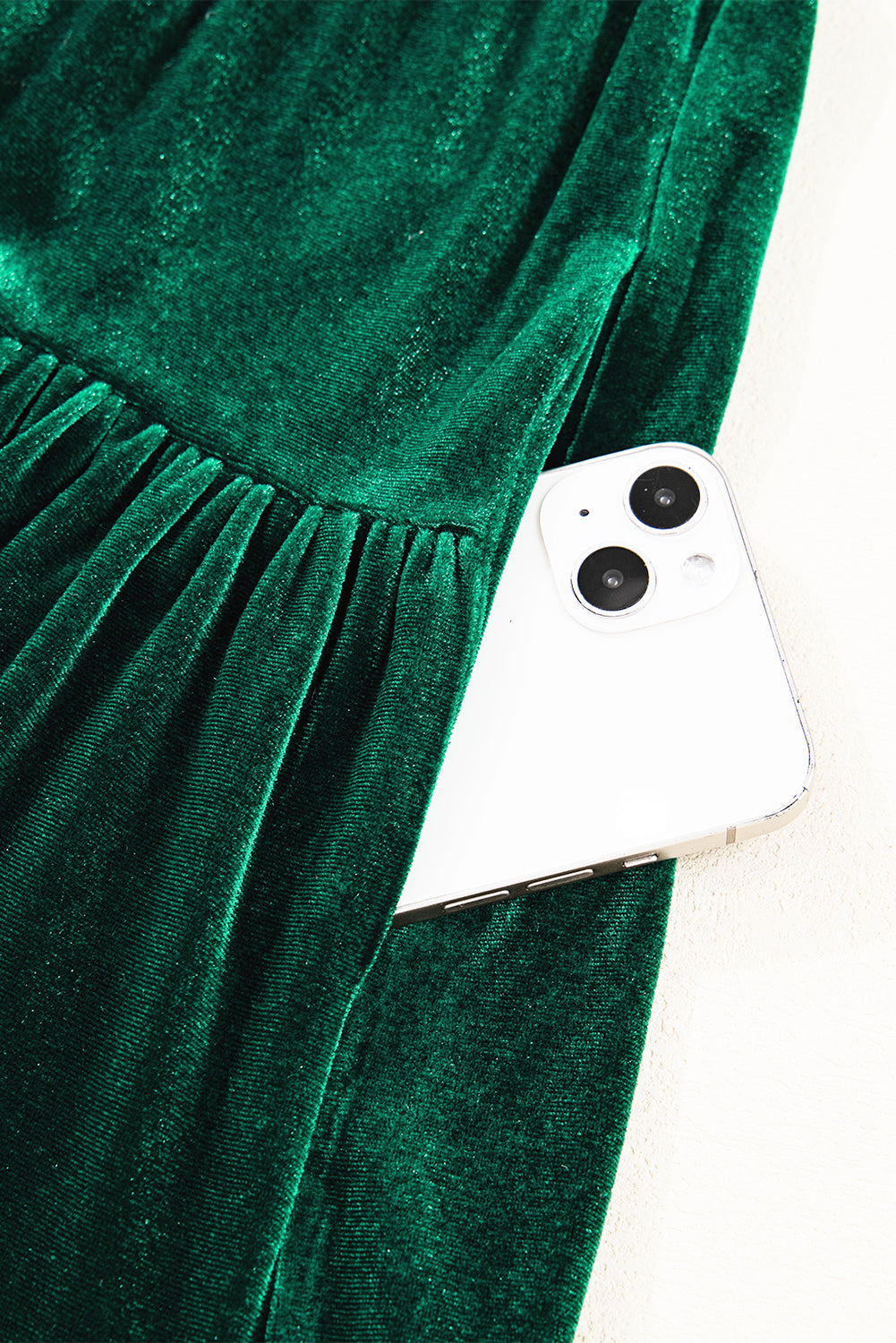 Mini Vestido Verde Aterciopelado