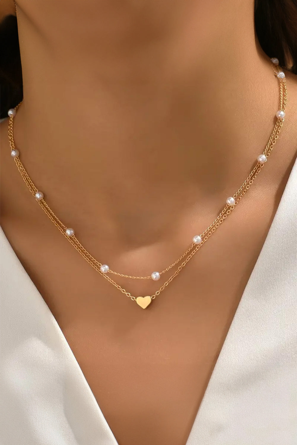 Colgante Perlas y Corazones