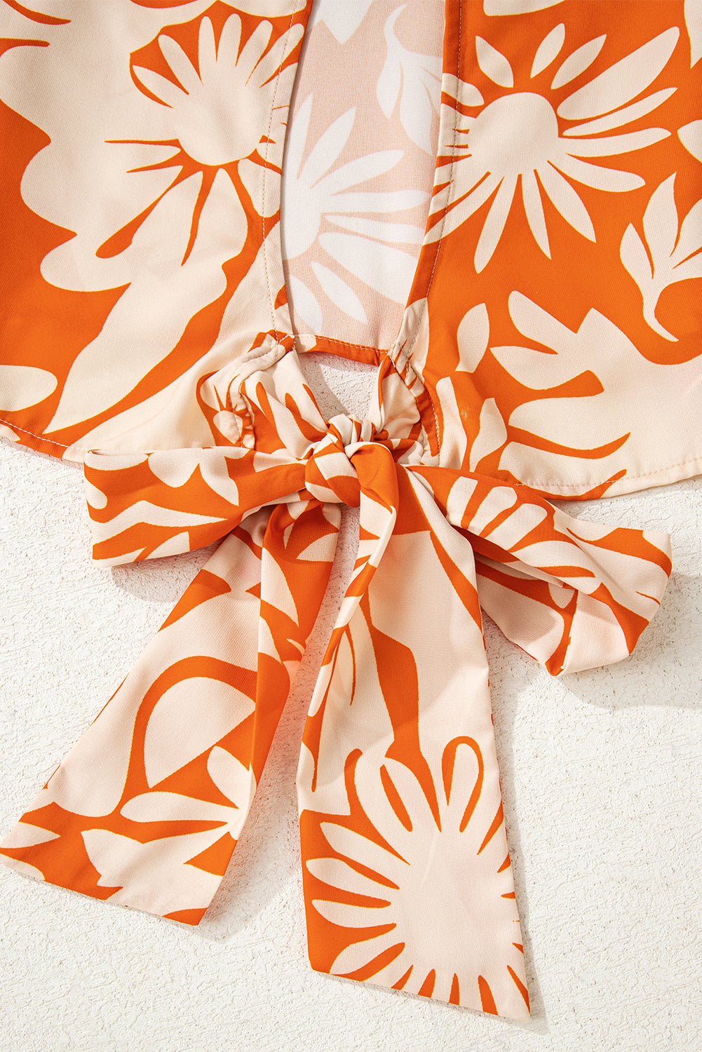 Blusa Floral Naranja Manga Larga