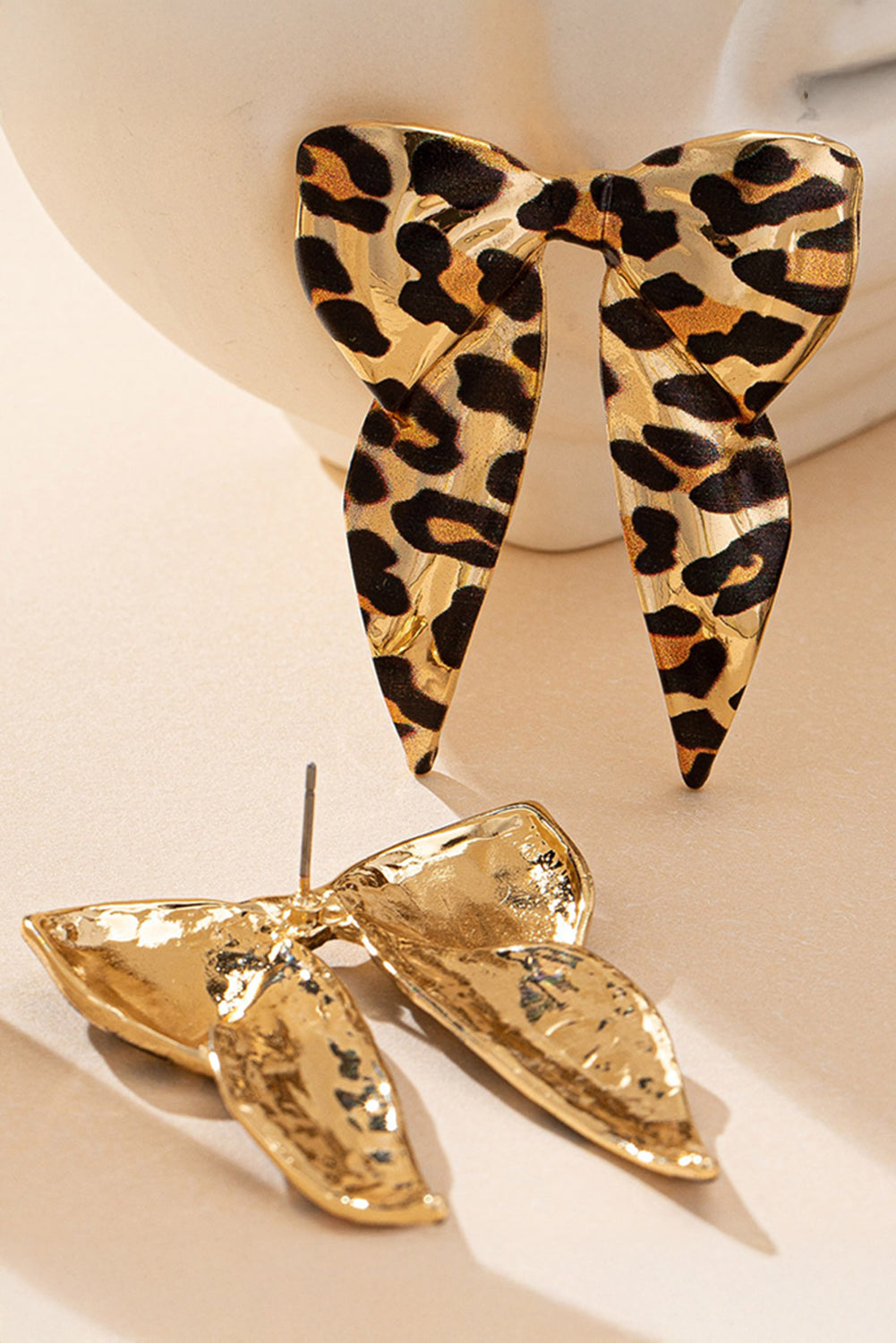 Pendientes Dorados Lazo Leopardo