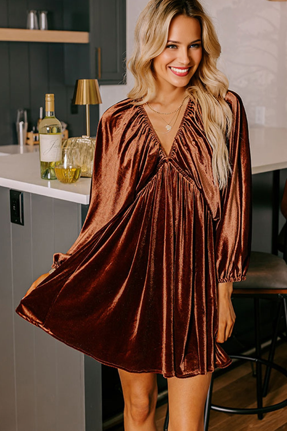 Vestido Terciopelo Marron