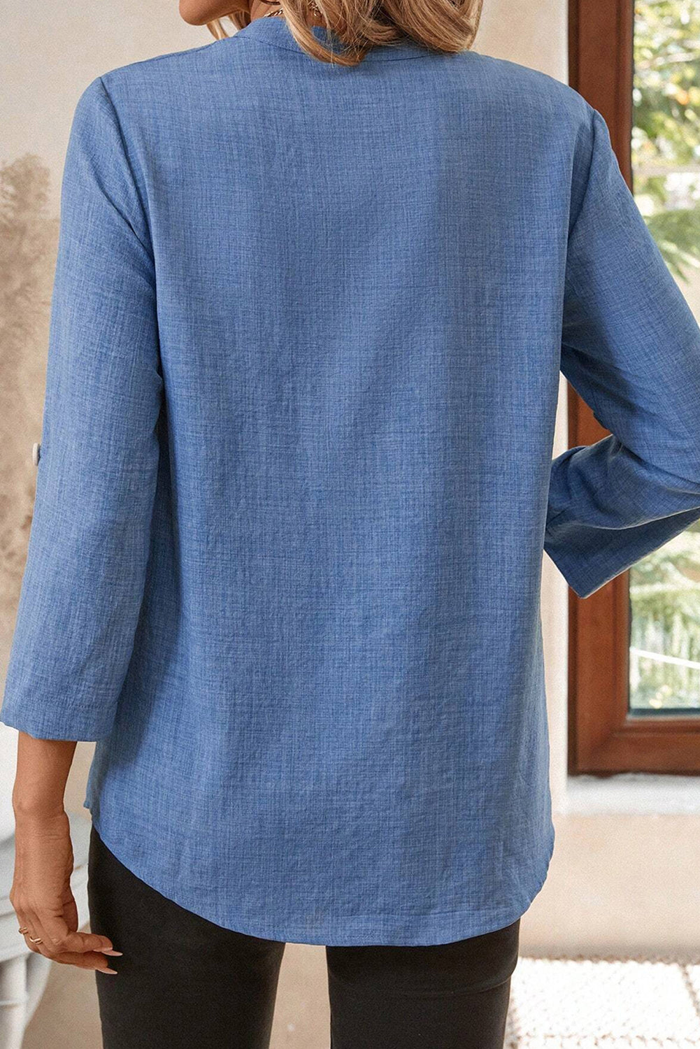 Blusa Azul Manga 3/4