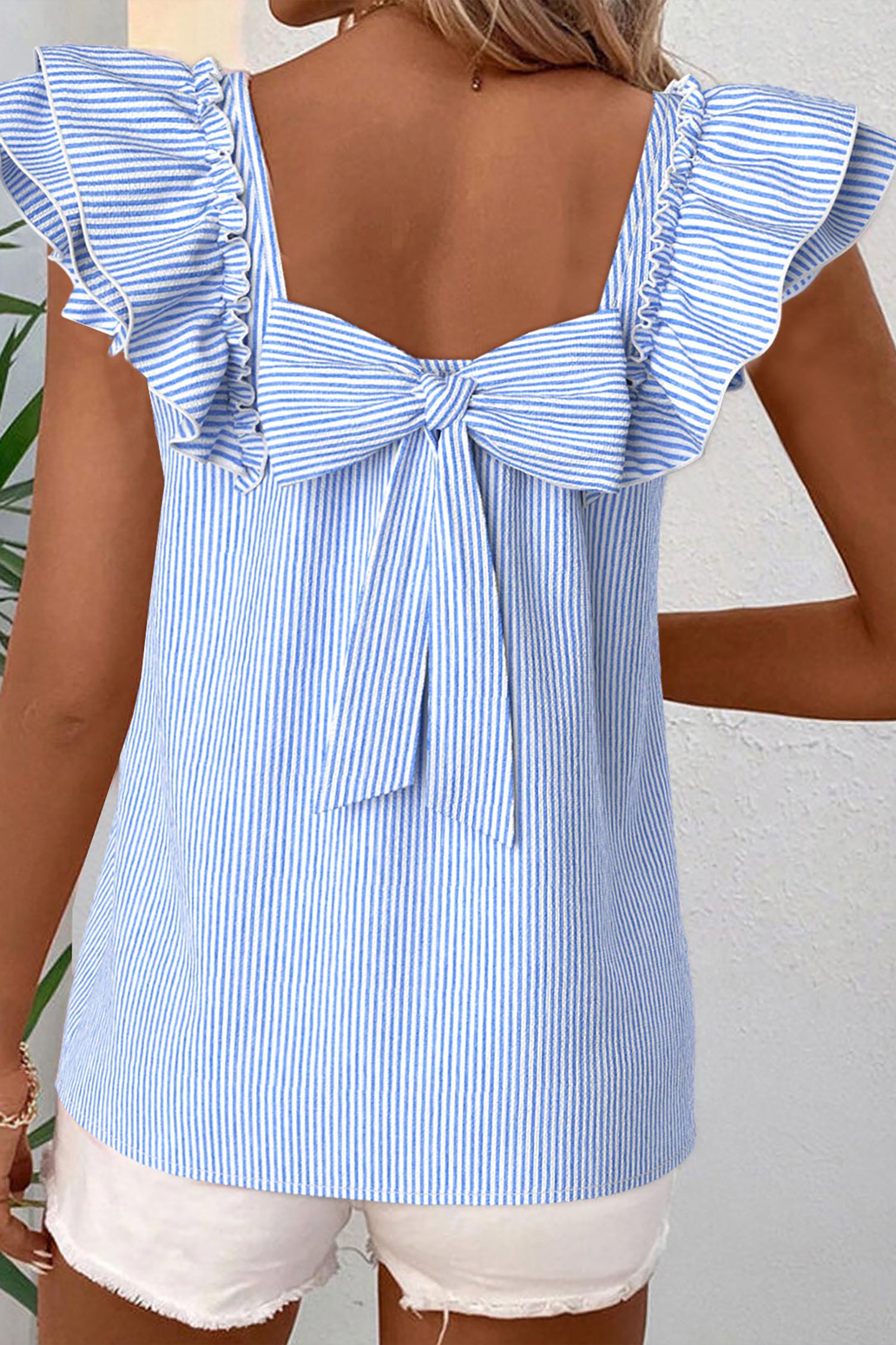 Blusa Azul Cielo a Rayas