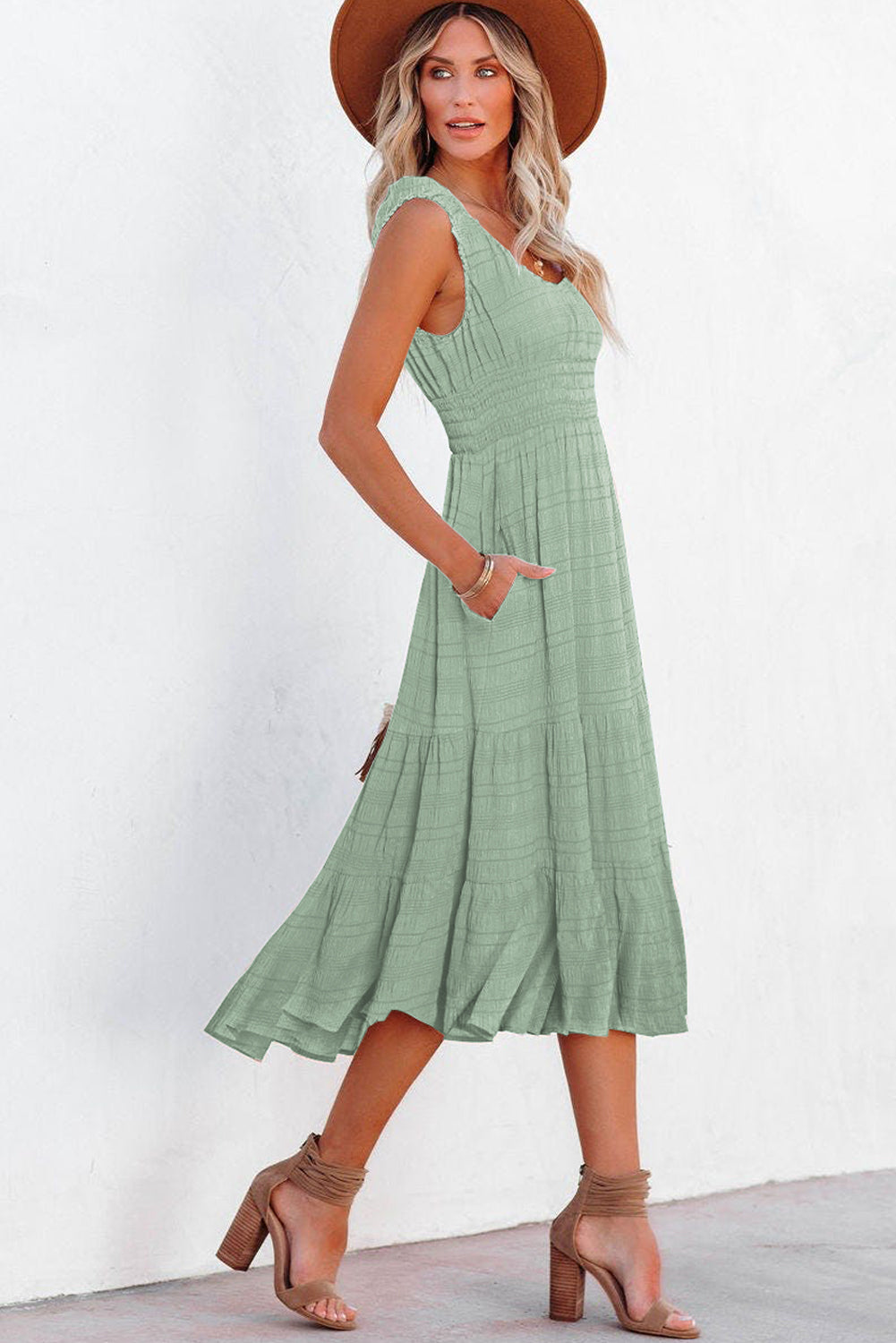 Verde Midi Vestido