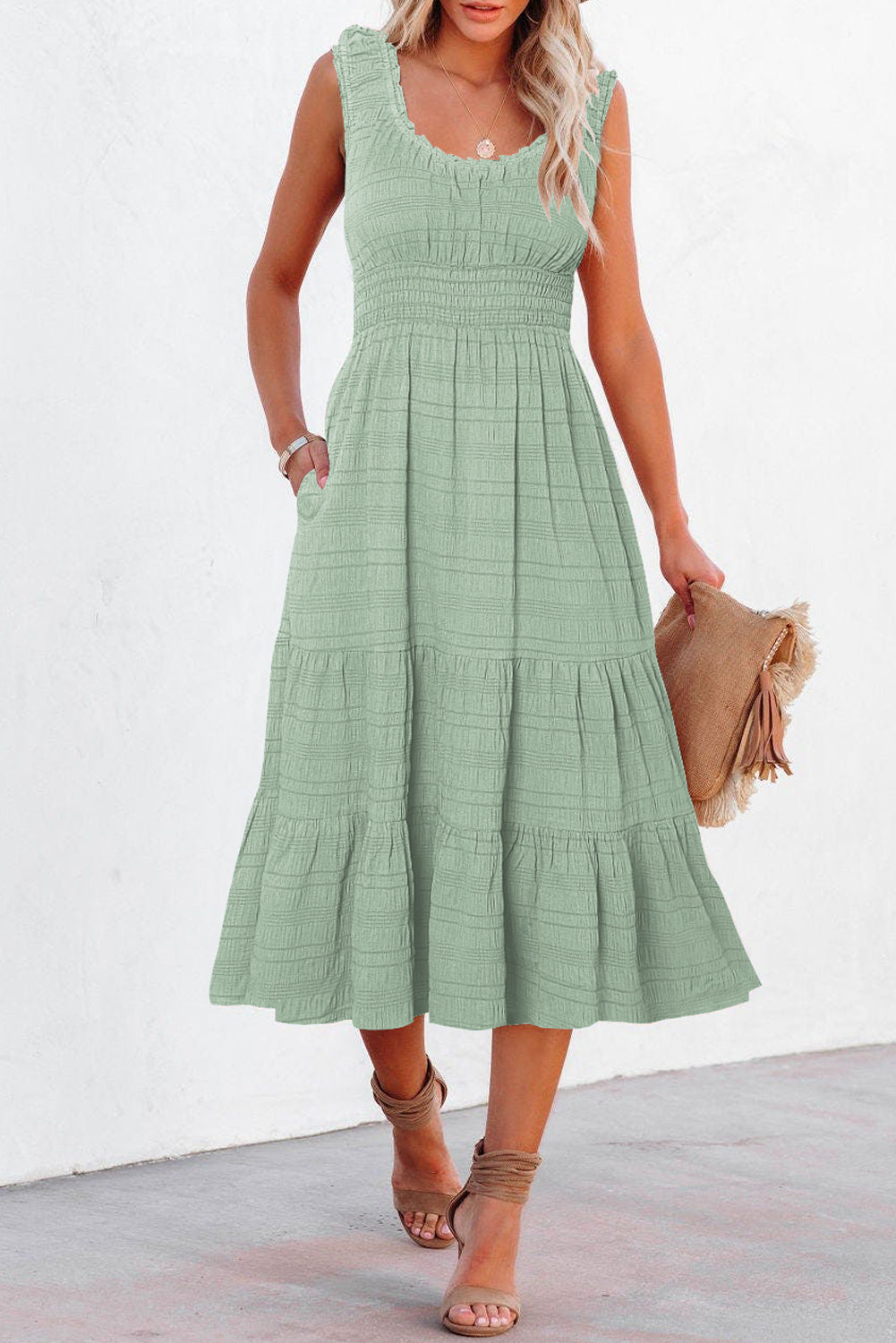 Verde Midi Vestido