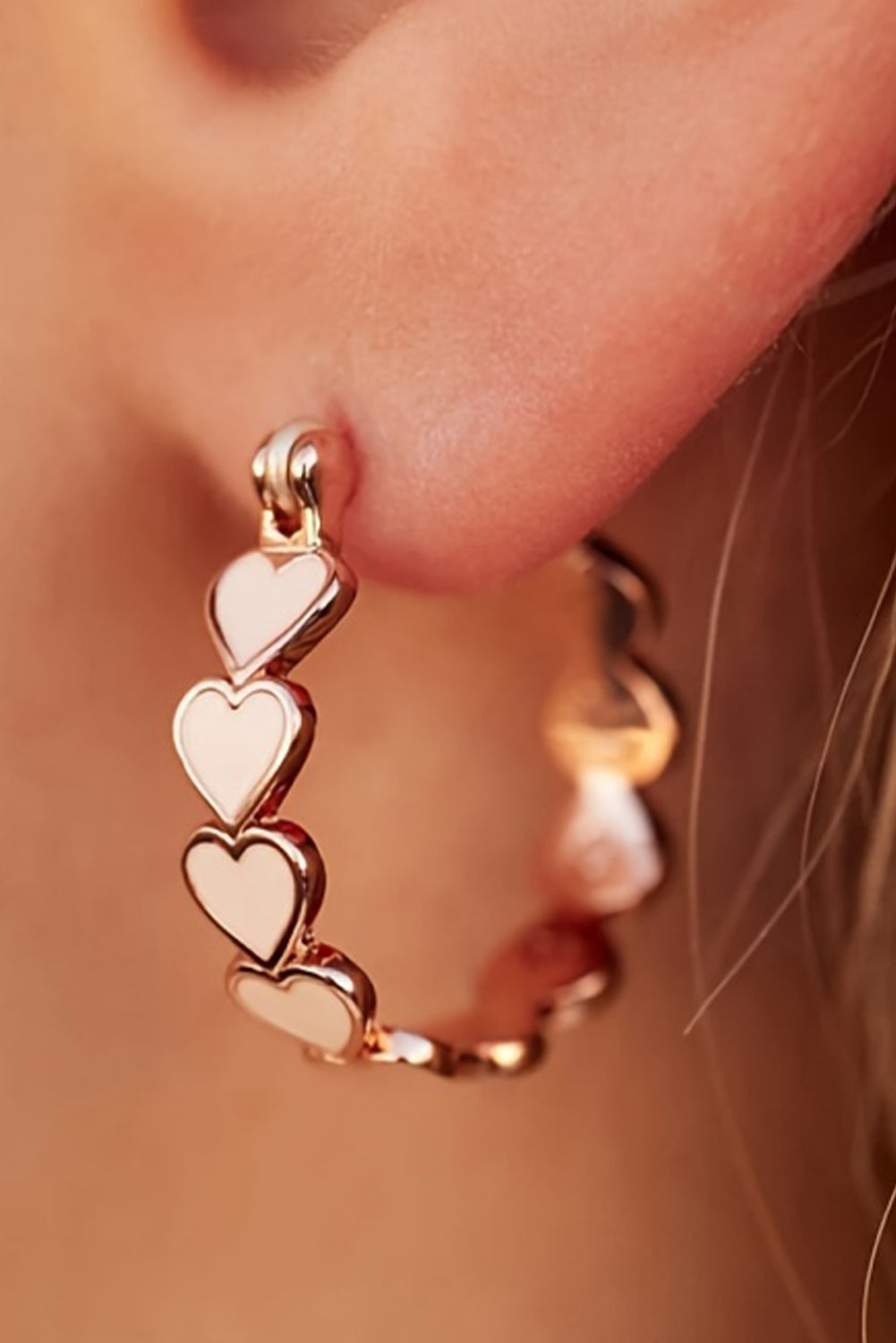 Aros de Corazones Blancos