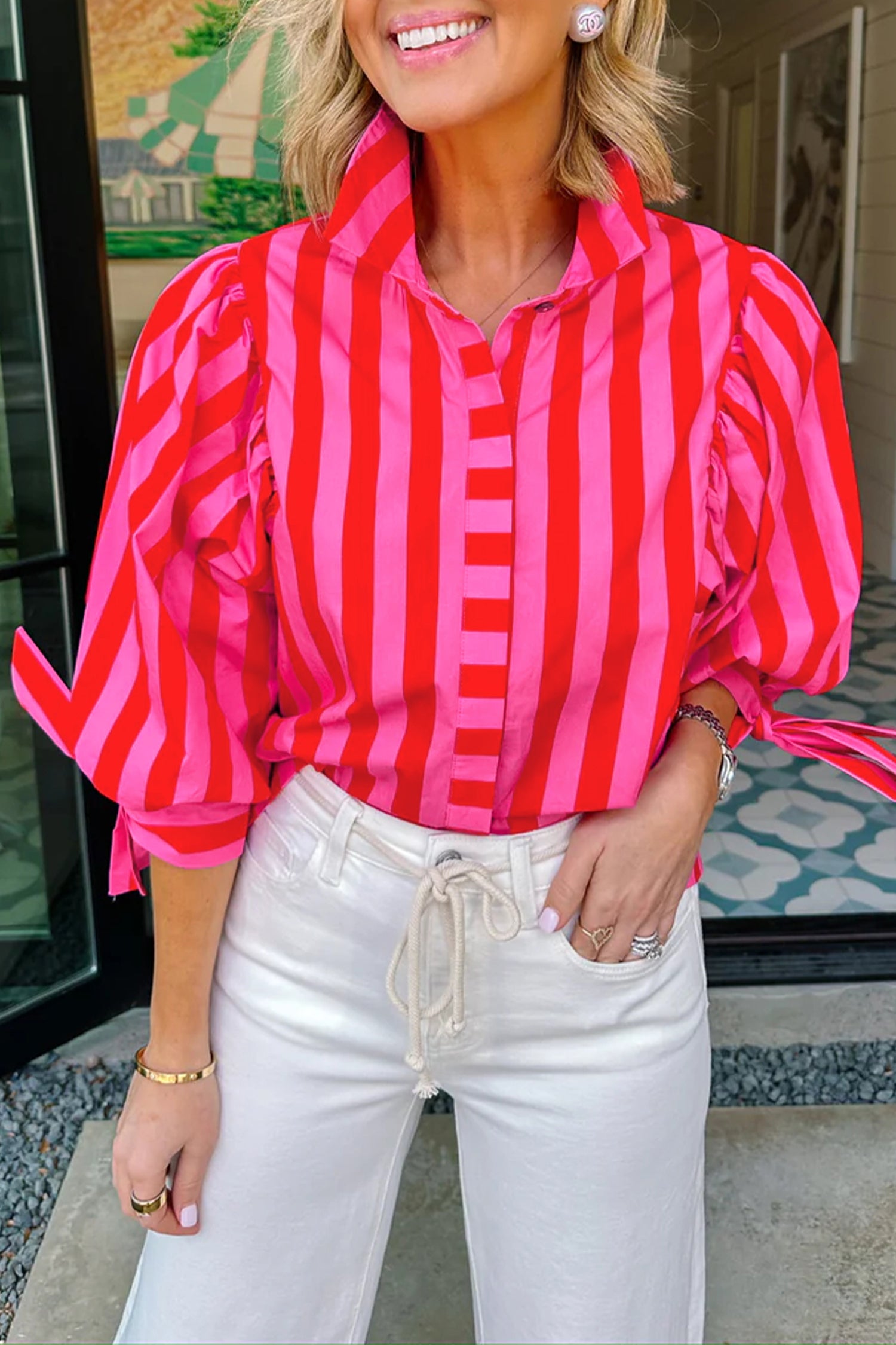 Camisa Roja Rayas