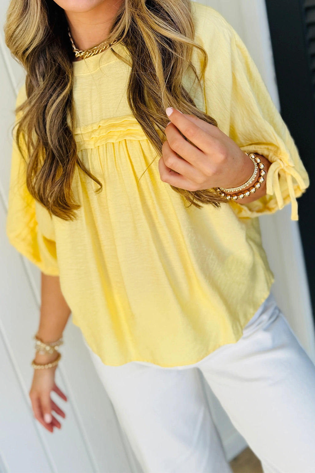 Blusa Amarilla con Lacitos