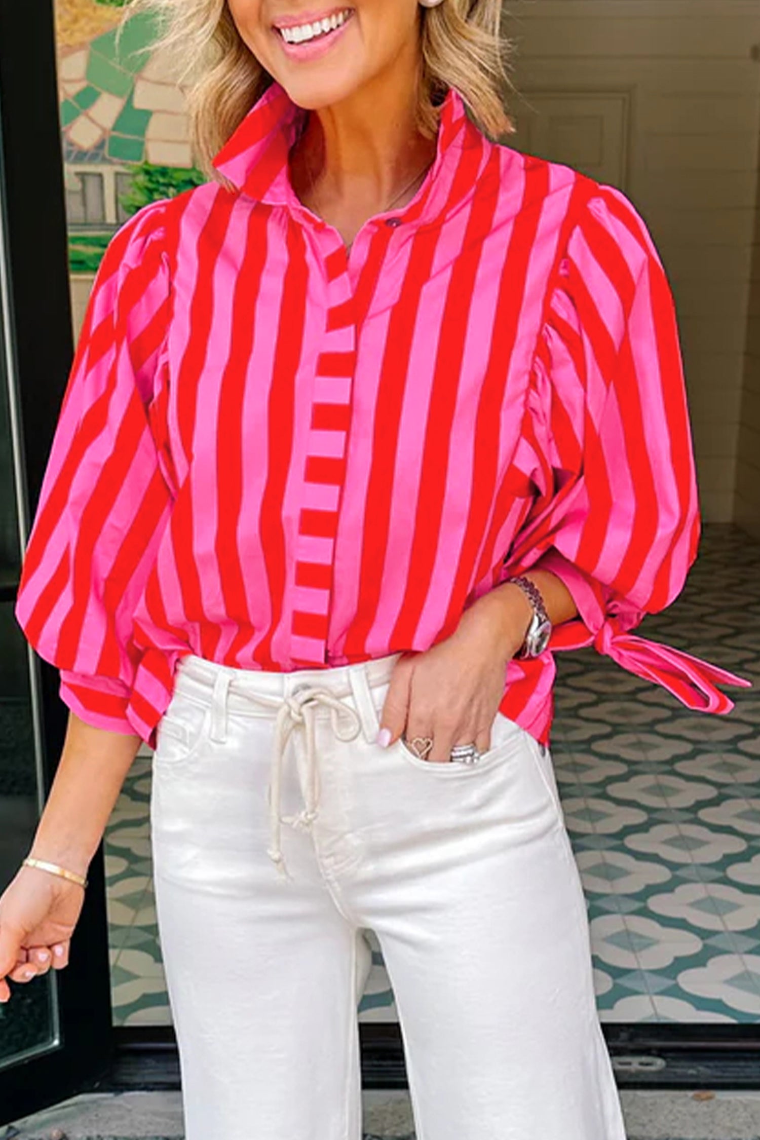 Camisa Roja Rayas