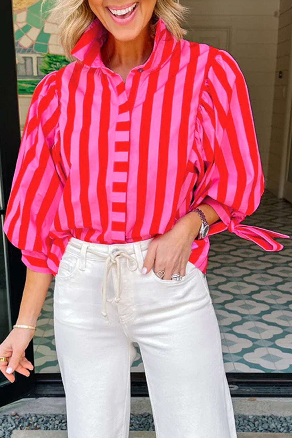 Camisa Roja Rayas