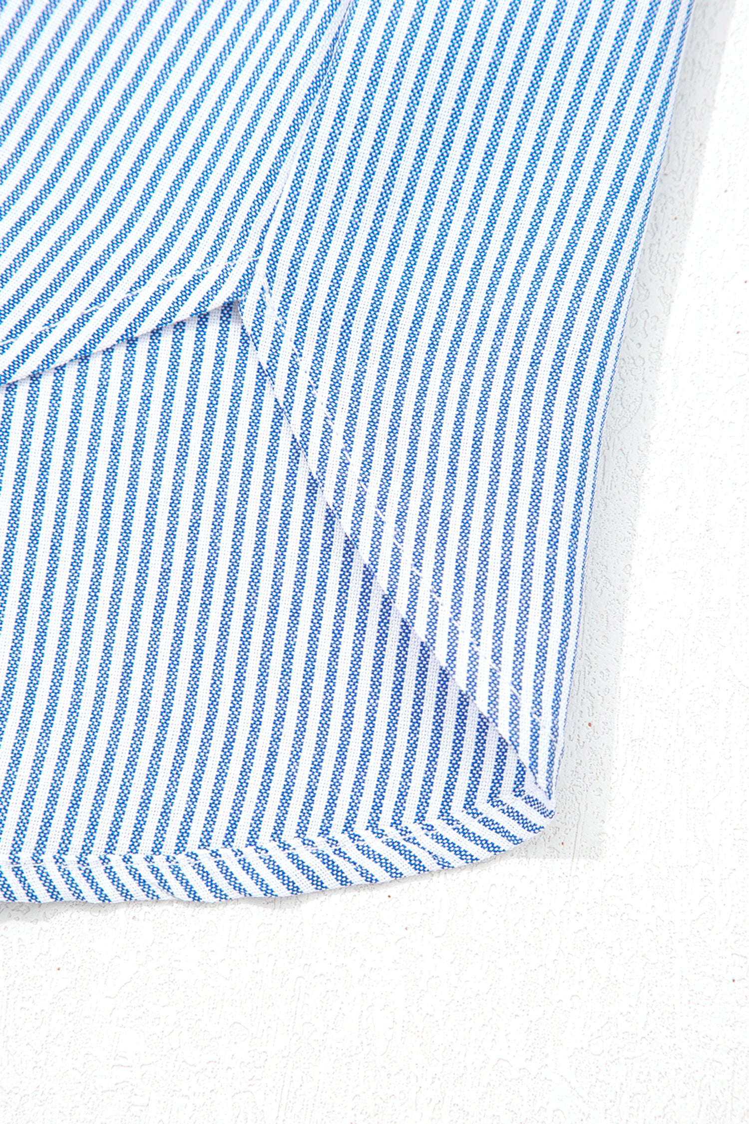 Blusa Azul Rayas Detalle Leopardo