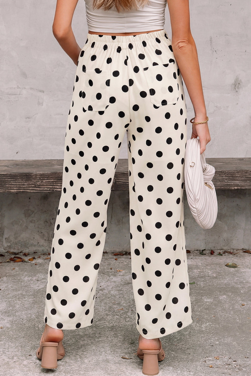 Pantalón Blanco Lunares
