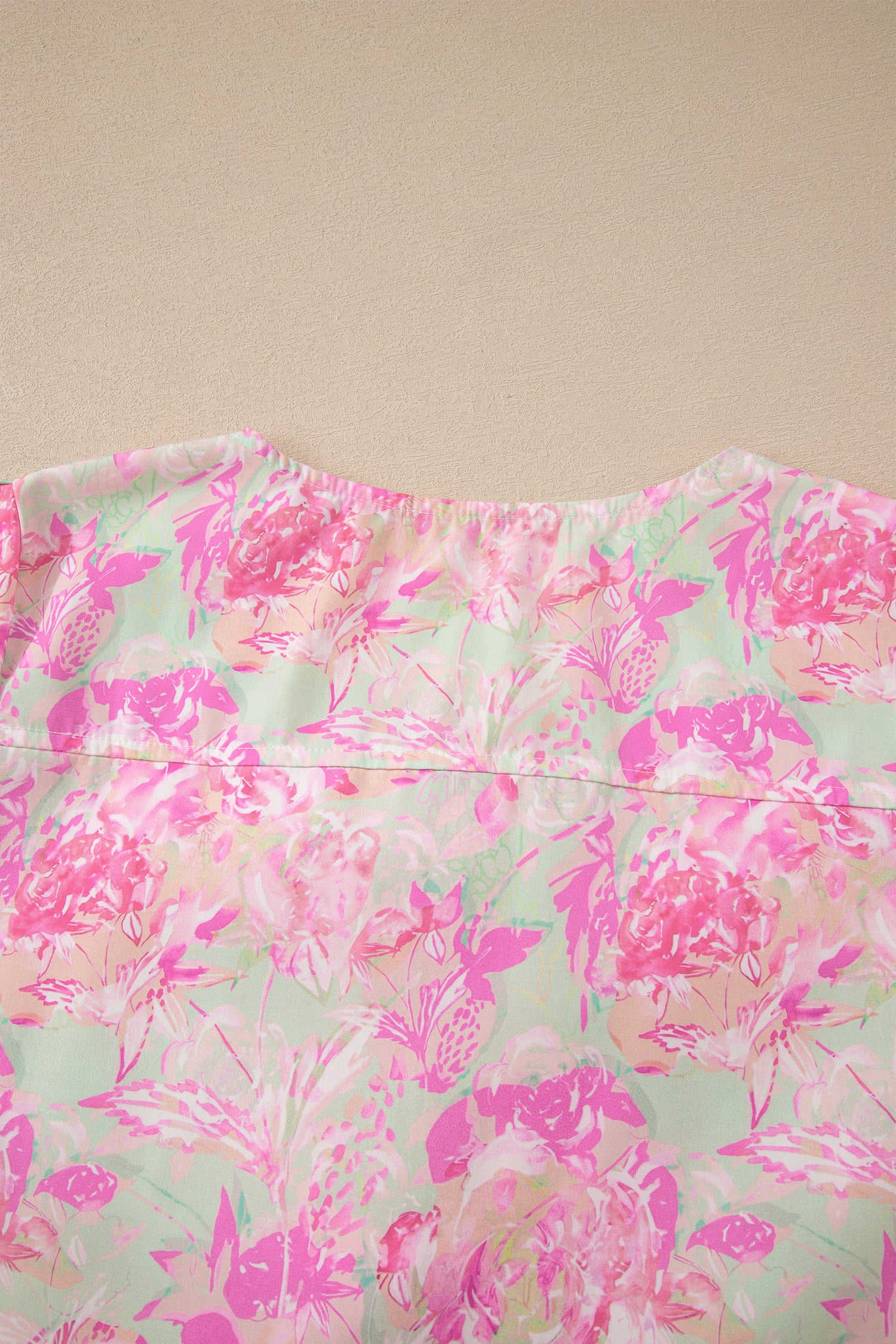 Blusa Rosa Floral Lazos