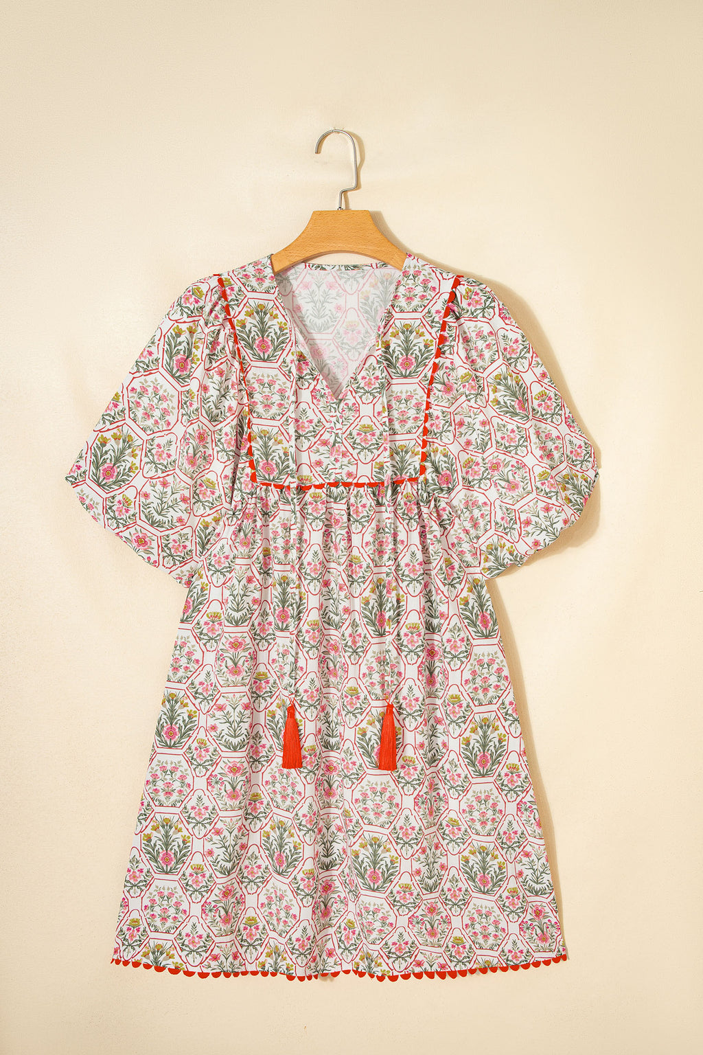 Mini Vestido Rosa Floral