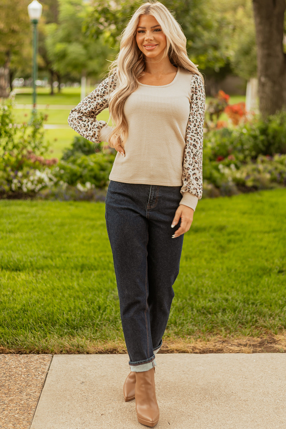 Suéter Manga Larga Animal Print Rosado