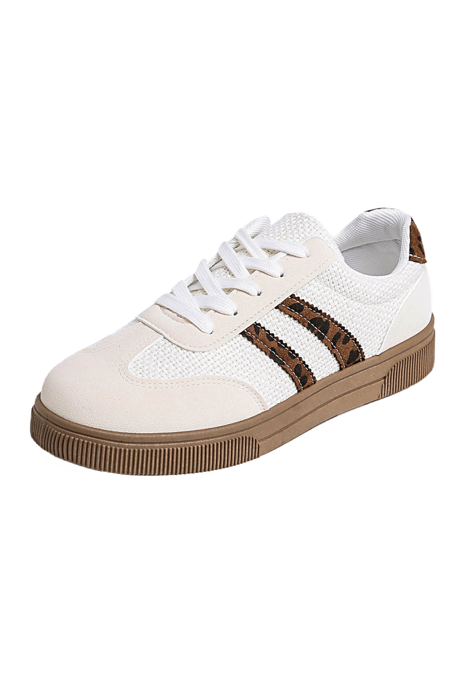 Zapatillas Blancas con Bandas Leopardo