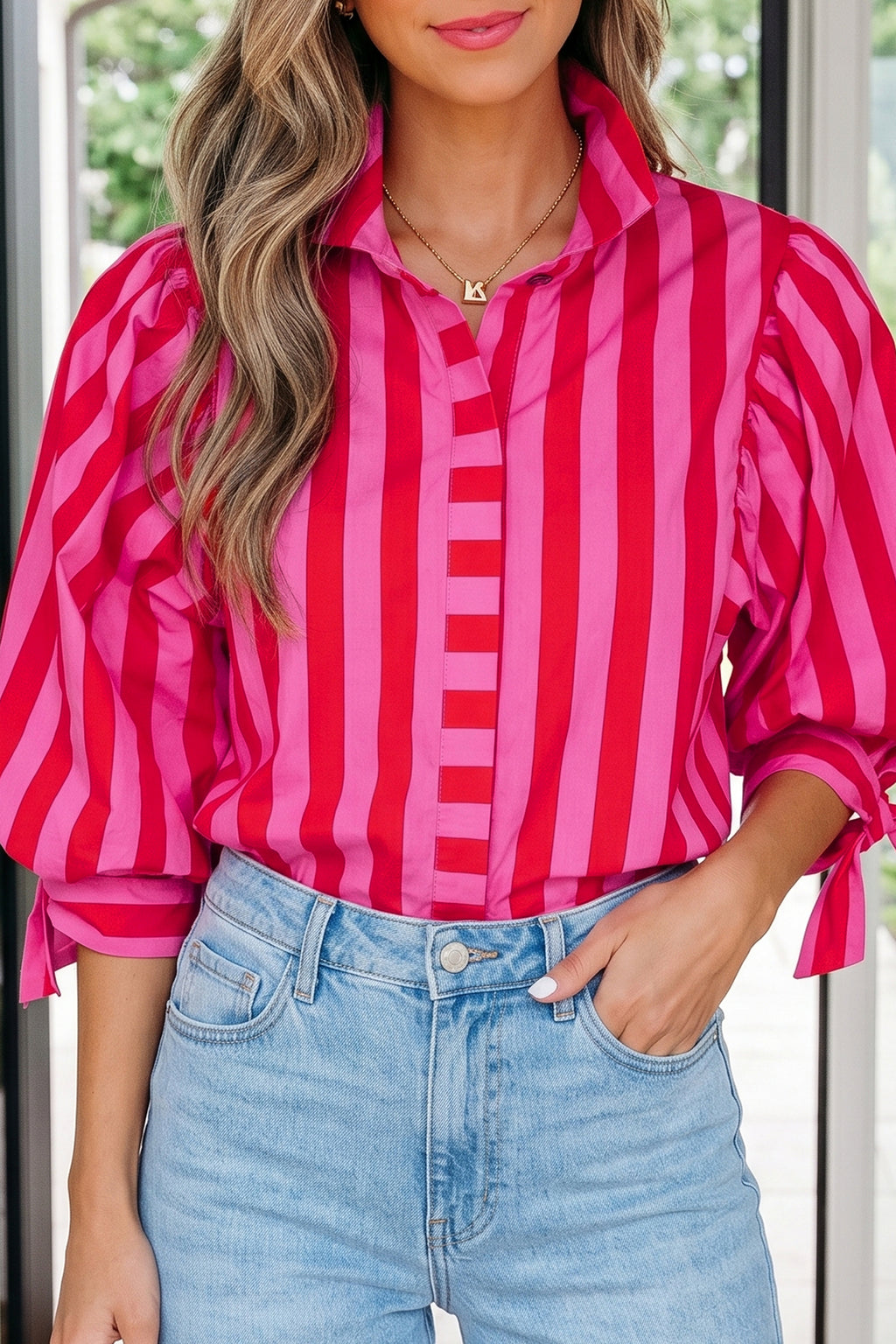 Camisa Roja Rayas