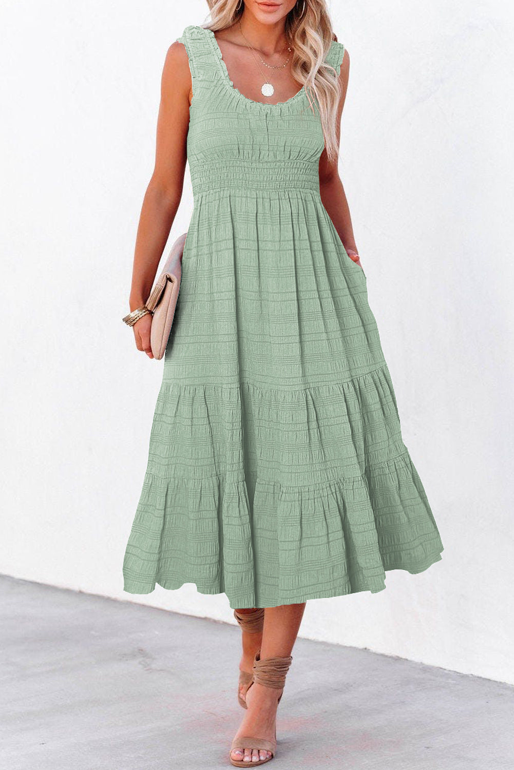 Verde Midi Vestido