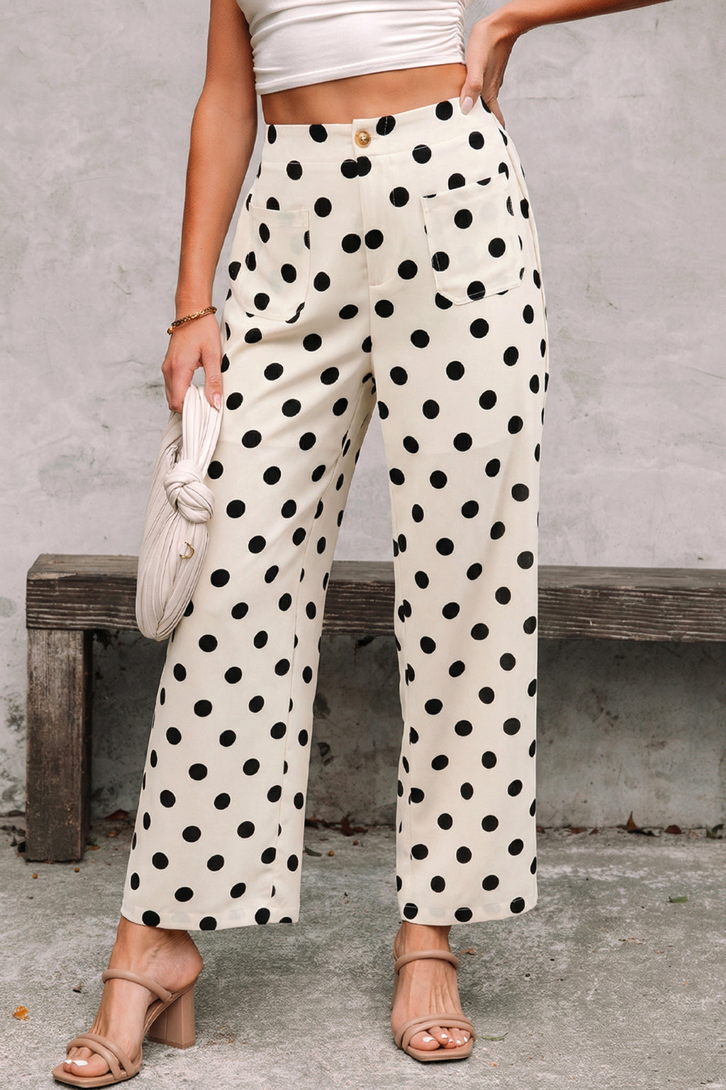 Pantalón Blanco Lunares