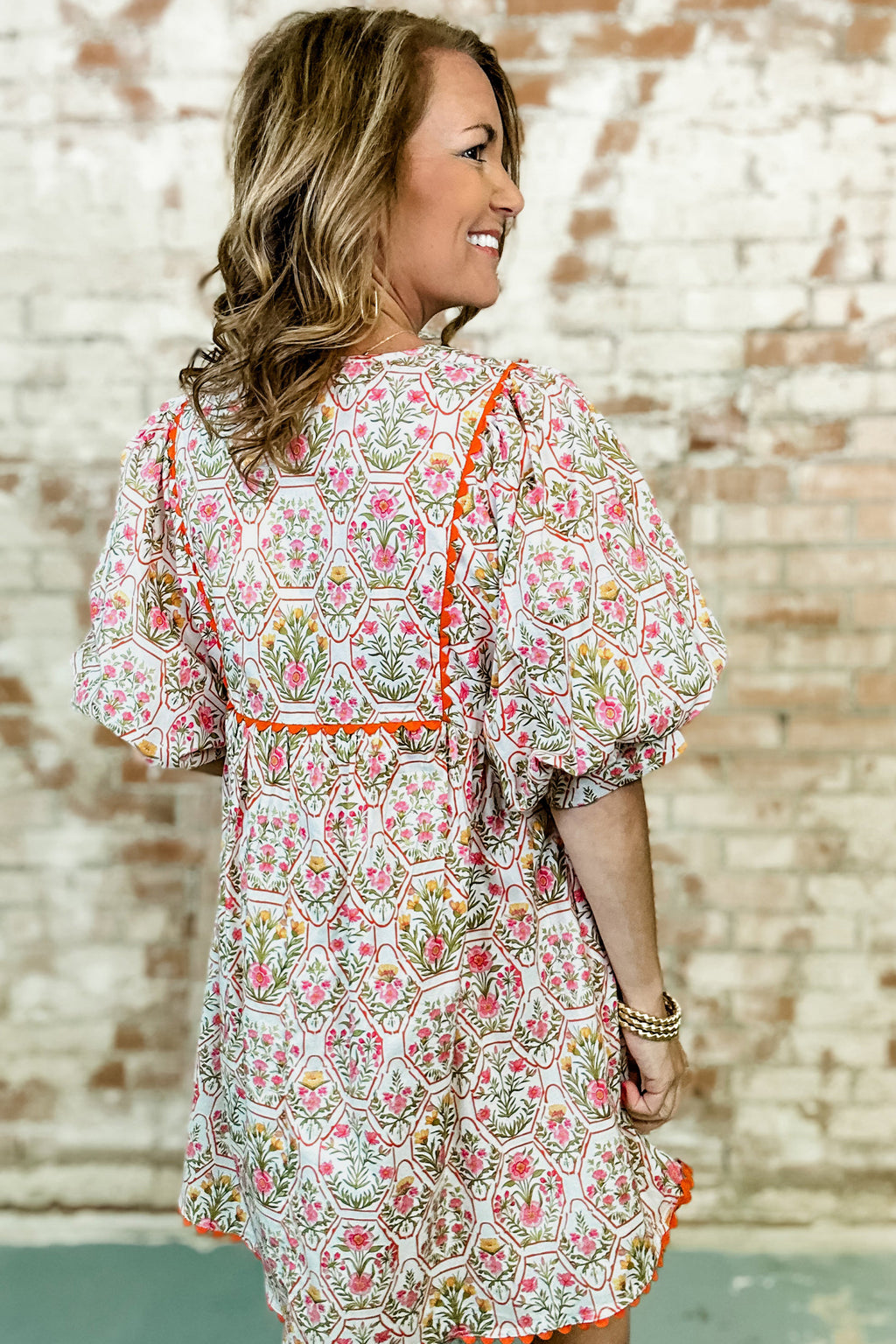 Mini Vestido Rosa Floral