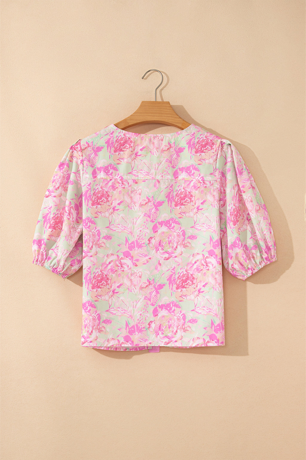 Blusa Rosa Floral Lazos