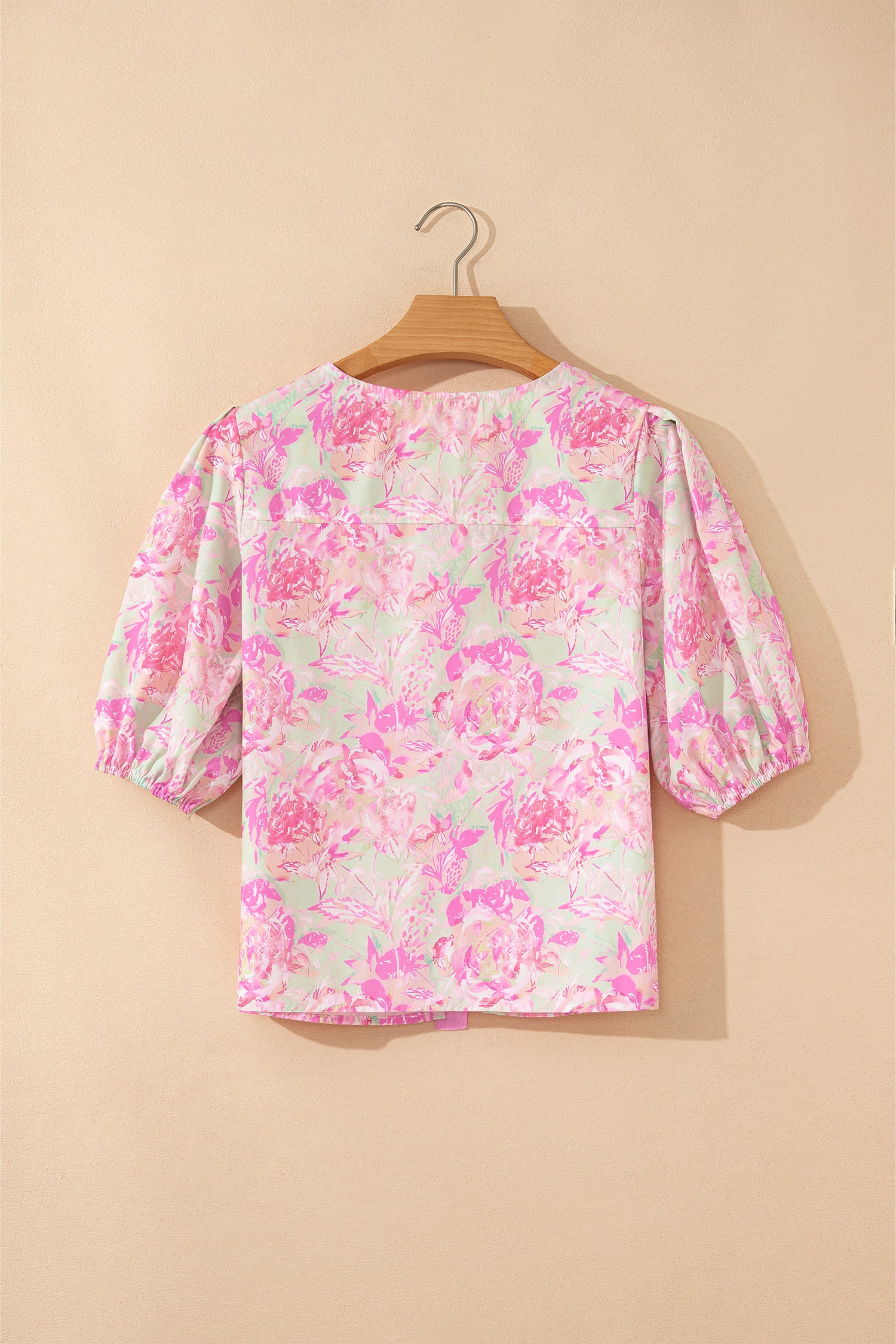 Blusa Rosa Floral Lazos