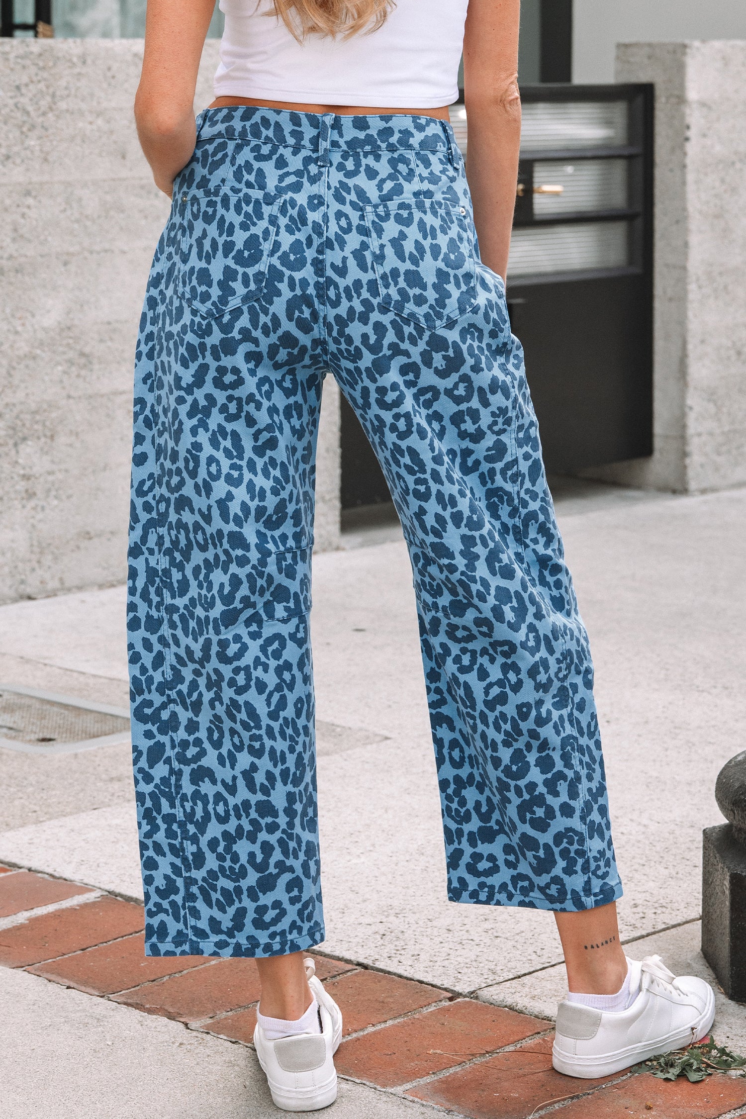 Pantalón Vaquero Azul Cielo Animal Print