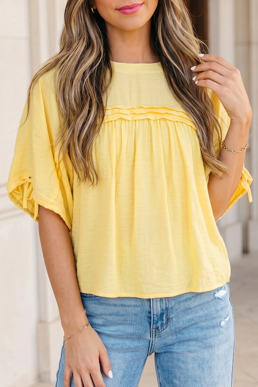 Blusa Amarilla con Lacitos