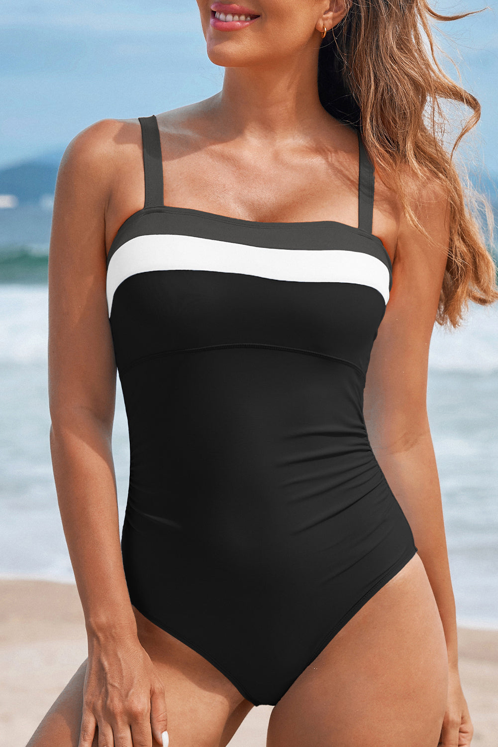 Bañador Negro Lista Blanca